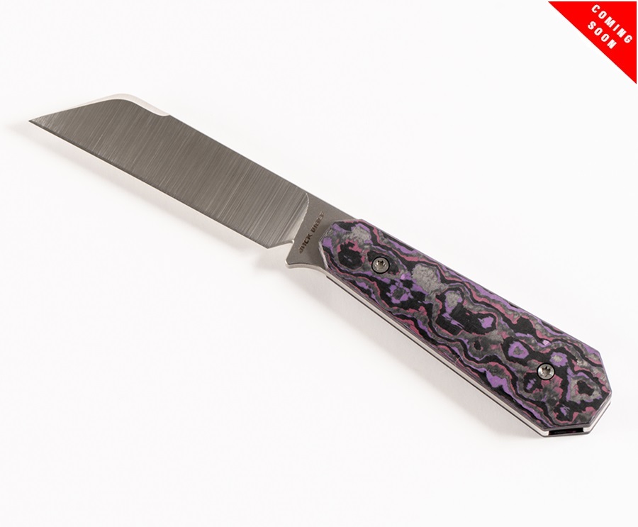 (Coming Soon) Jack Wolf FIXedc Fixed Blade Knife, S90V, Fat Carbon Purple Haze, Leather Sheath, MIDNI-FX-01-FC-PURP